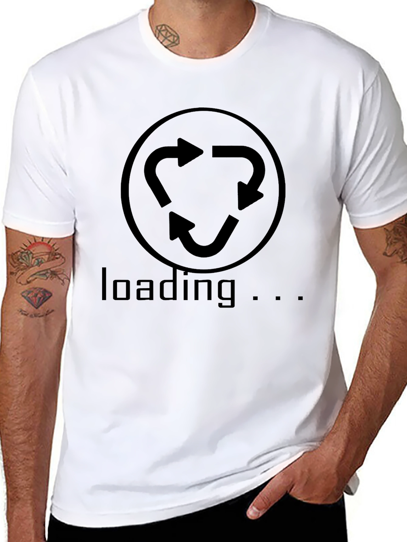 Loading Arrows Graphic Black T-Shirt
