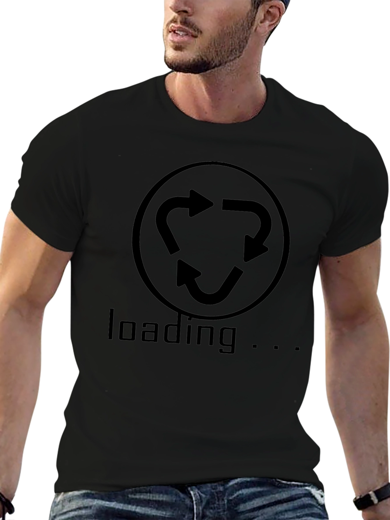 Loading Arrows Graphic Black T-Shirt
