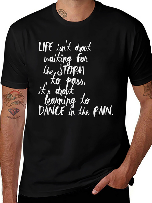 Inspirational Dance in the Rain Black T-Shirt