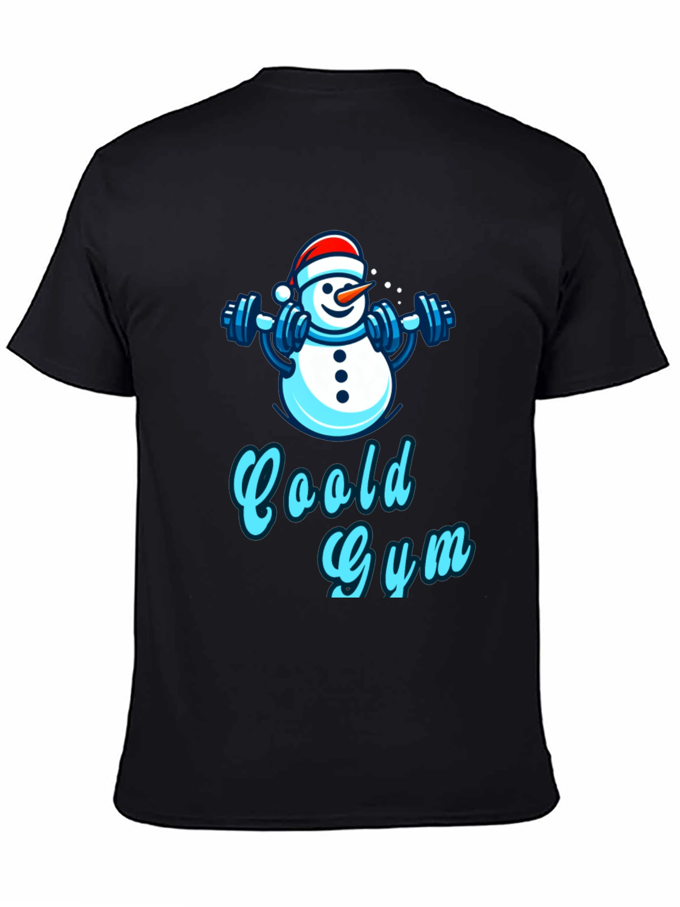 Cool Gym Snowman Black T-Shirt