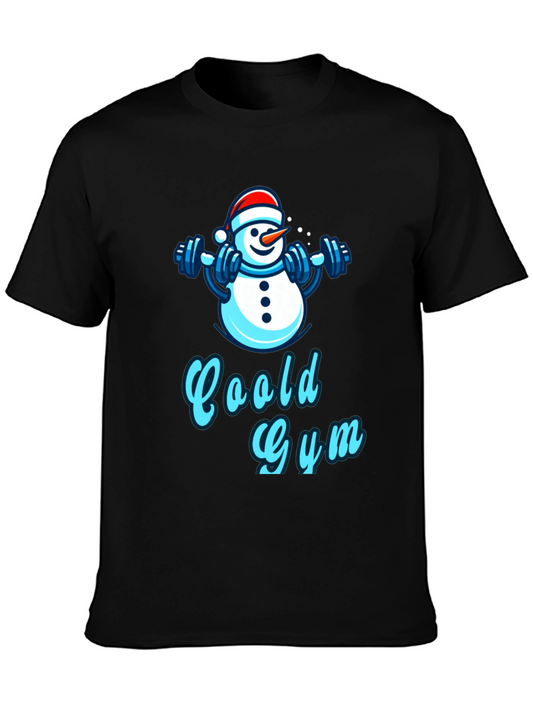Cool Gym Snowman Black T-Shirt