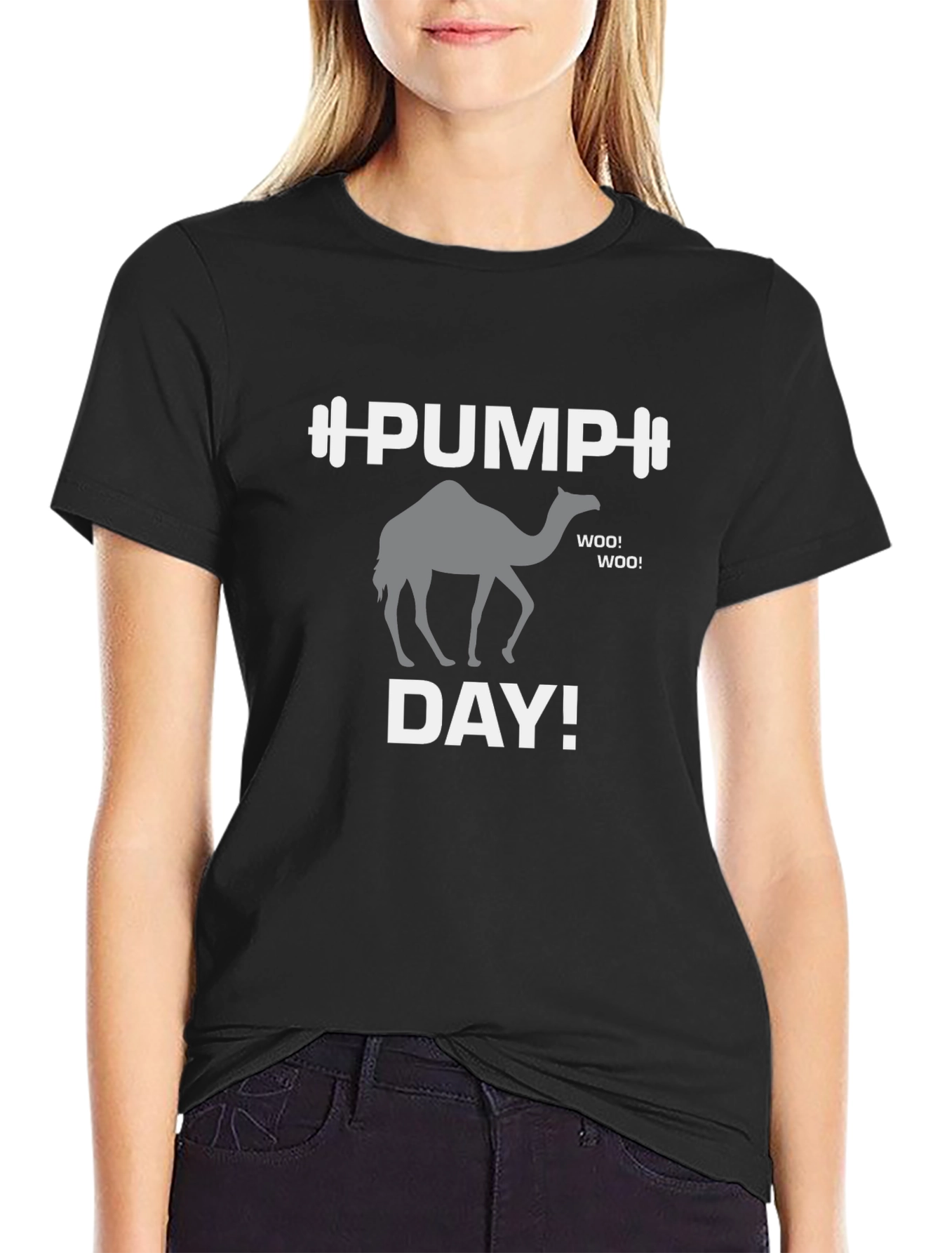 Pump Day Camel Graphic Tee - Black Gym Shirt