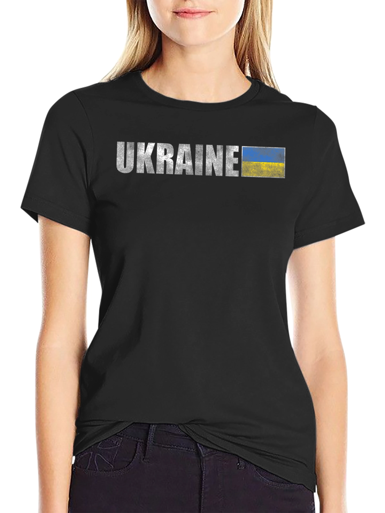 Ukraine Flag Graphic Black T-Shirt