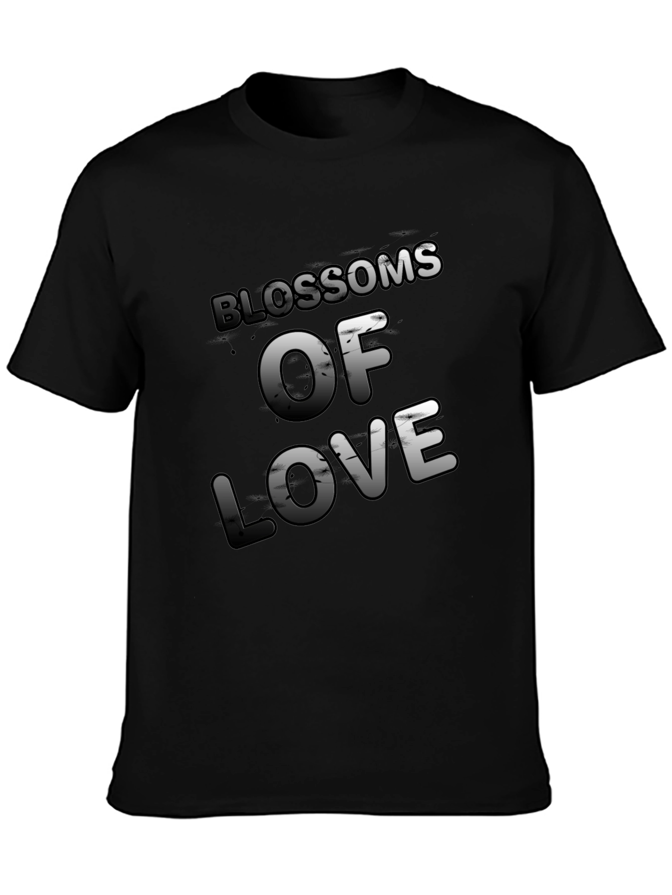 Blossoms of Love Graphic Tee - Stylish Black T-Shirt