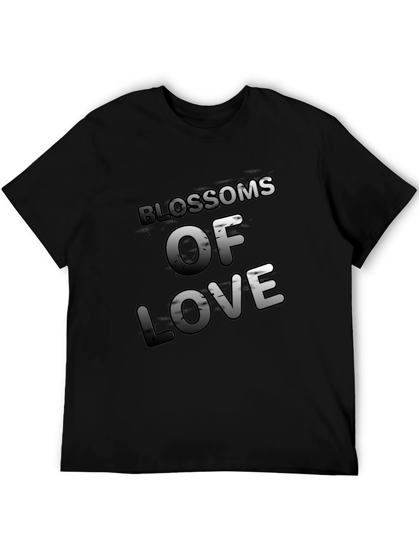 Blossoms of Love Graphic Tee - Stylish Black T-Shirt