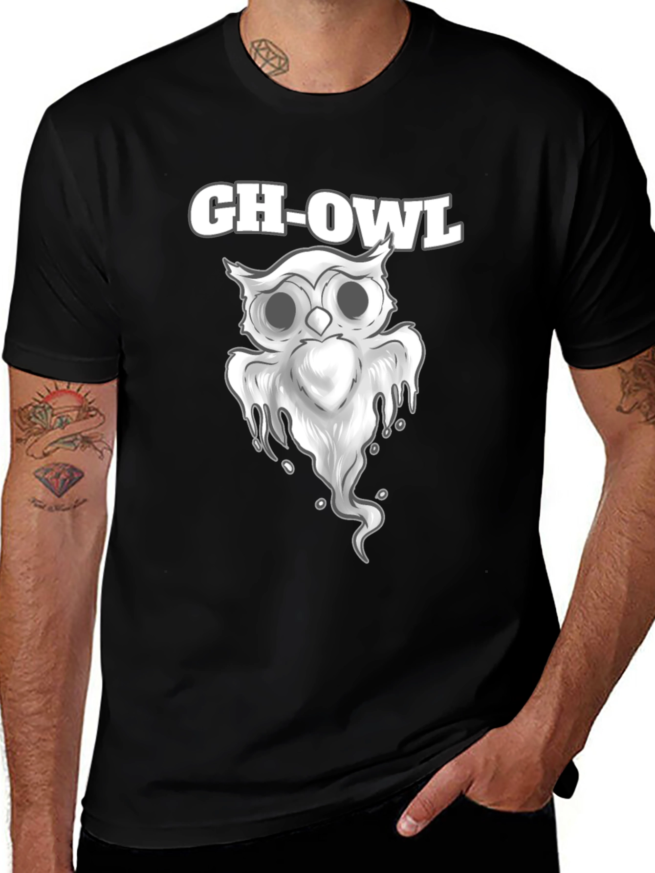 Gh-Owl Graphic T-Shirt - Spooky Cute Design