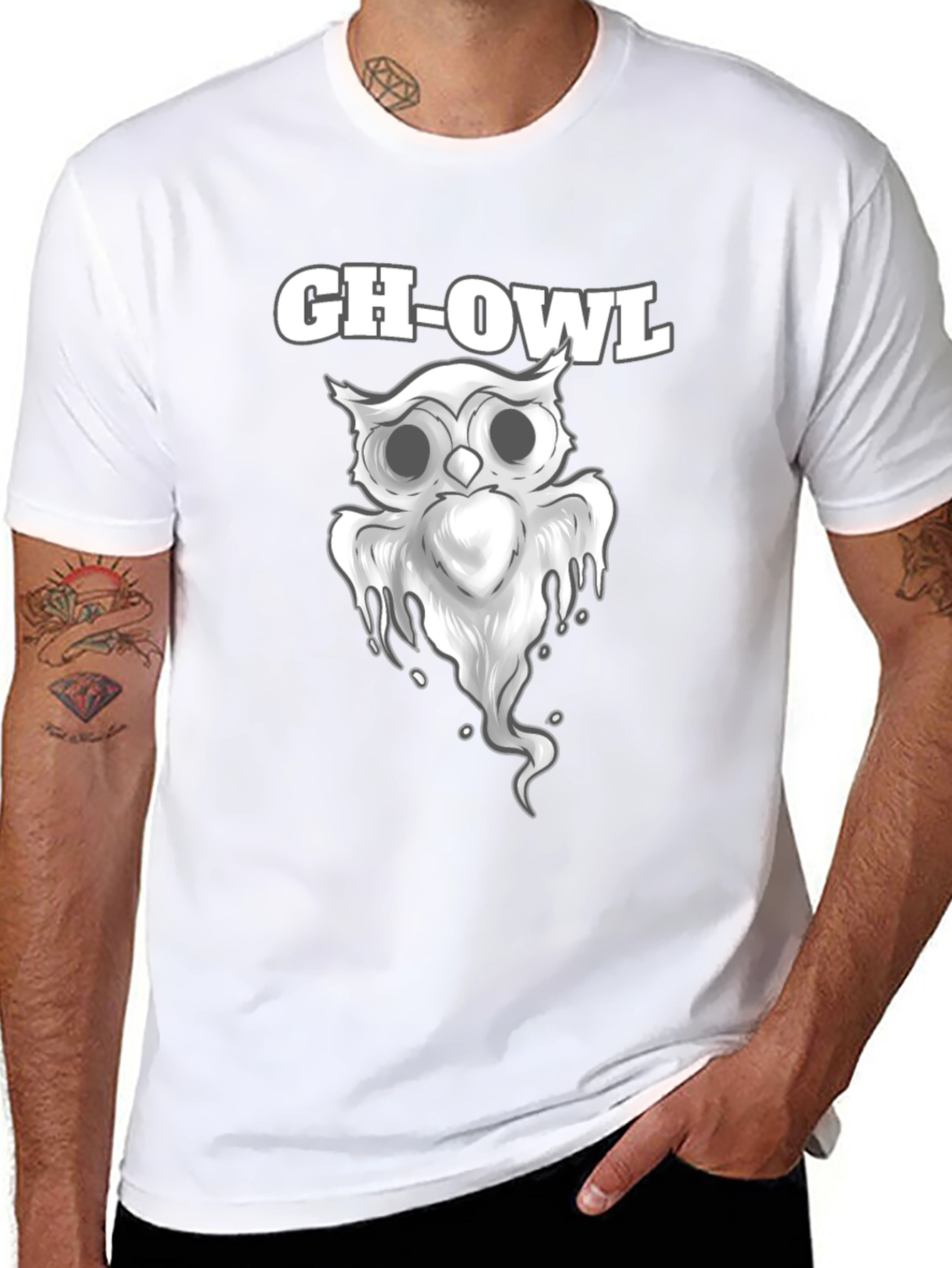 Gh-Owl Graphic T-Shirt - Spooky Cute Design