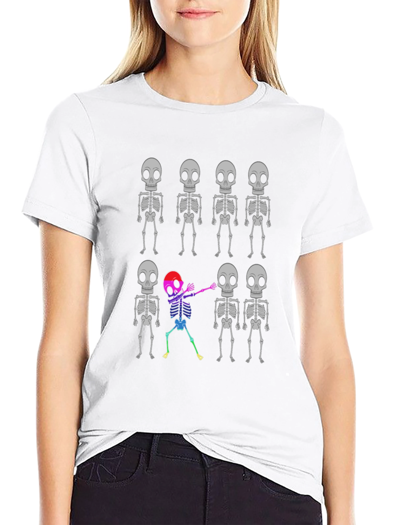 Skeleton Dabbing T-Shirt - Halloween Novelty Tee