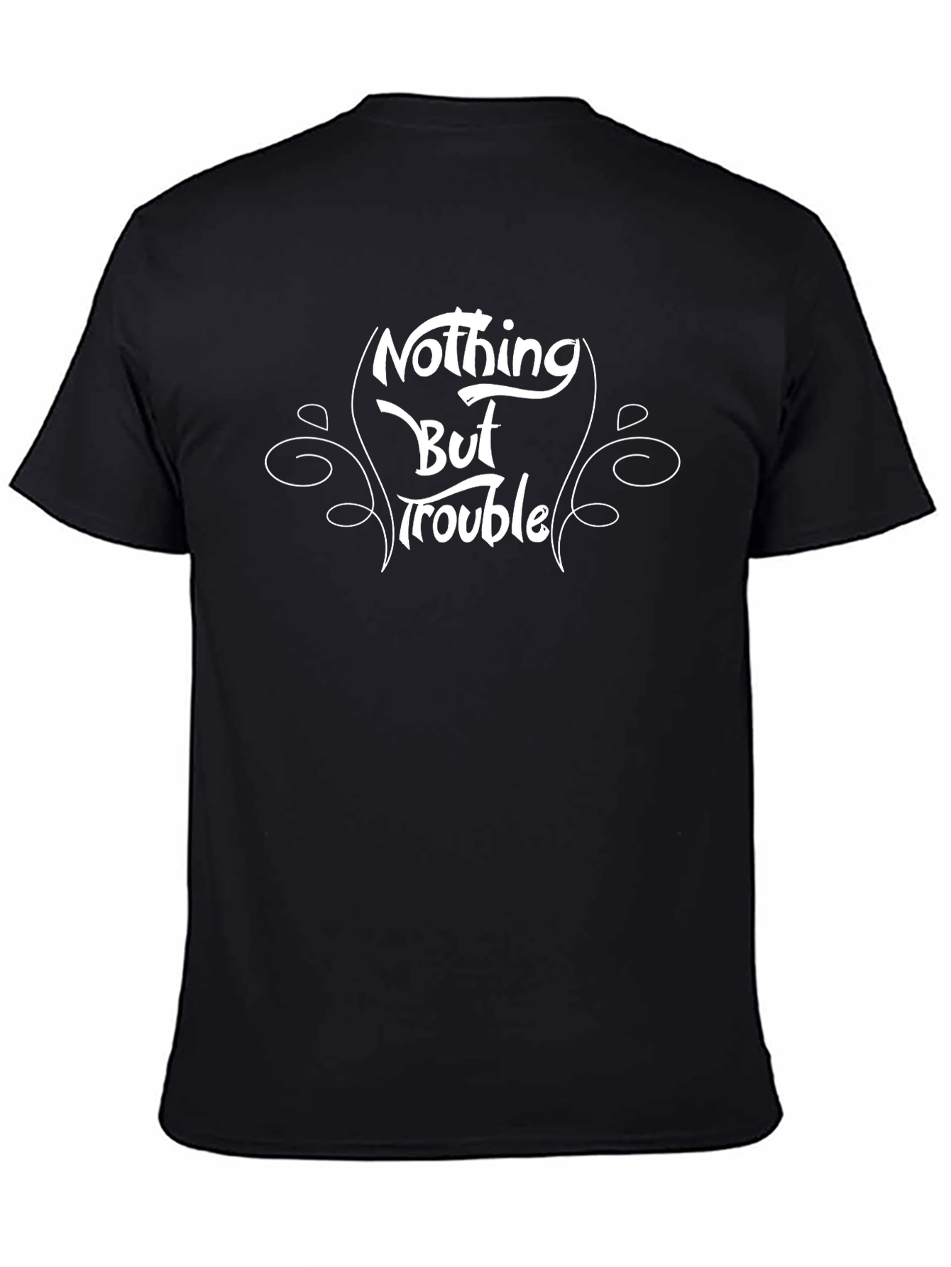 Nothing But Trouble Black Graphic T-Shirt