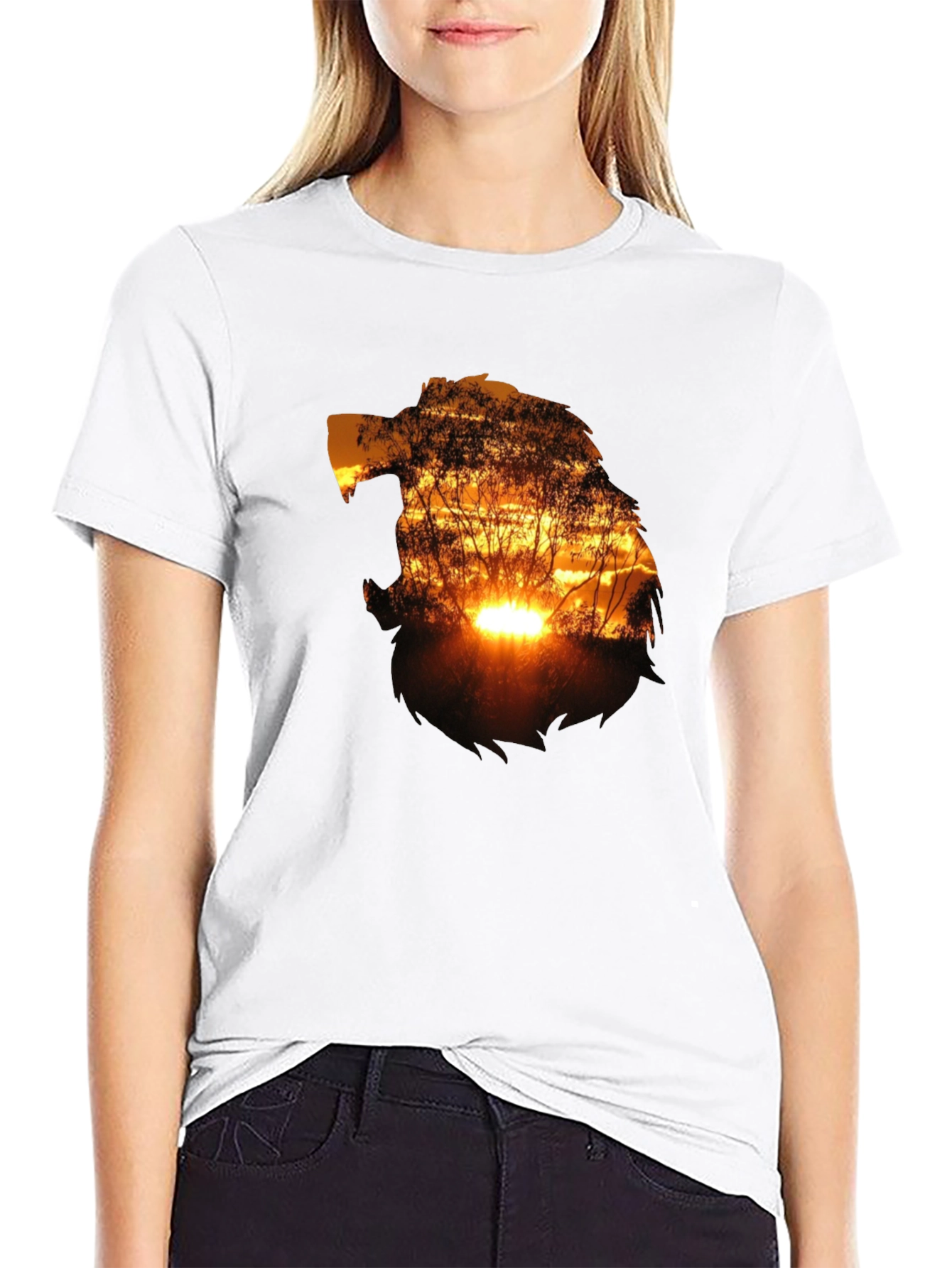 Sunset Silhouette Graphic T-Shirt - Black