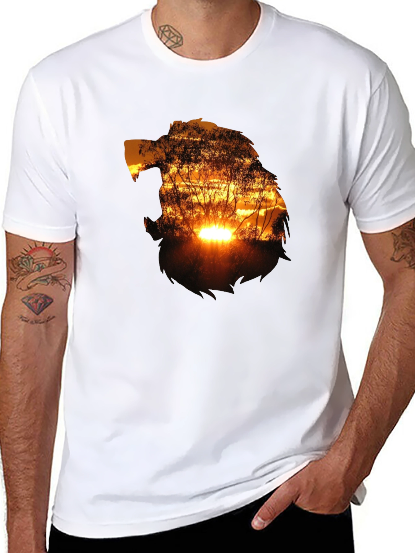 Sunset Silhouette Graphic T-Shirt - Black
