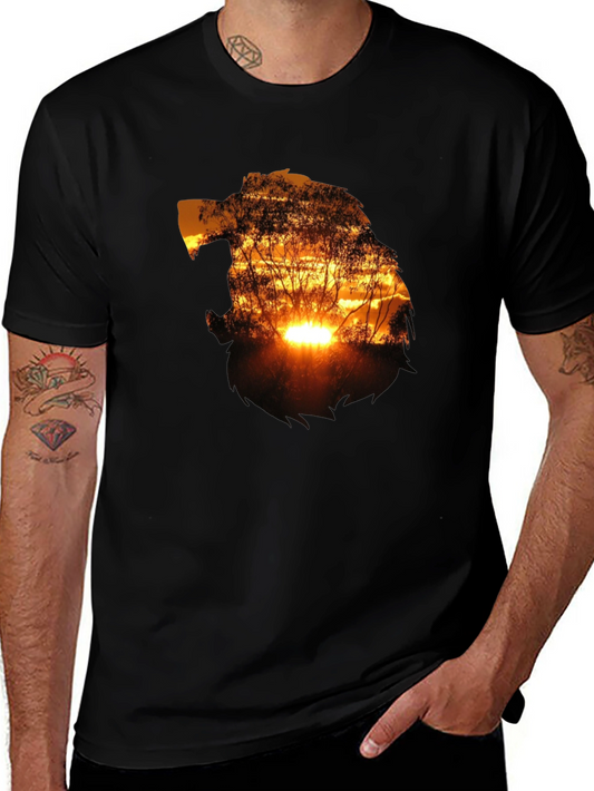 Sunset Silhouette Graphic T-Shirt - Black