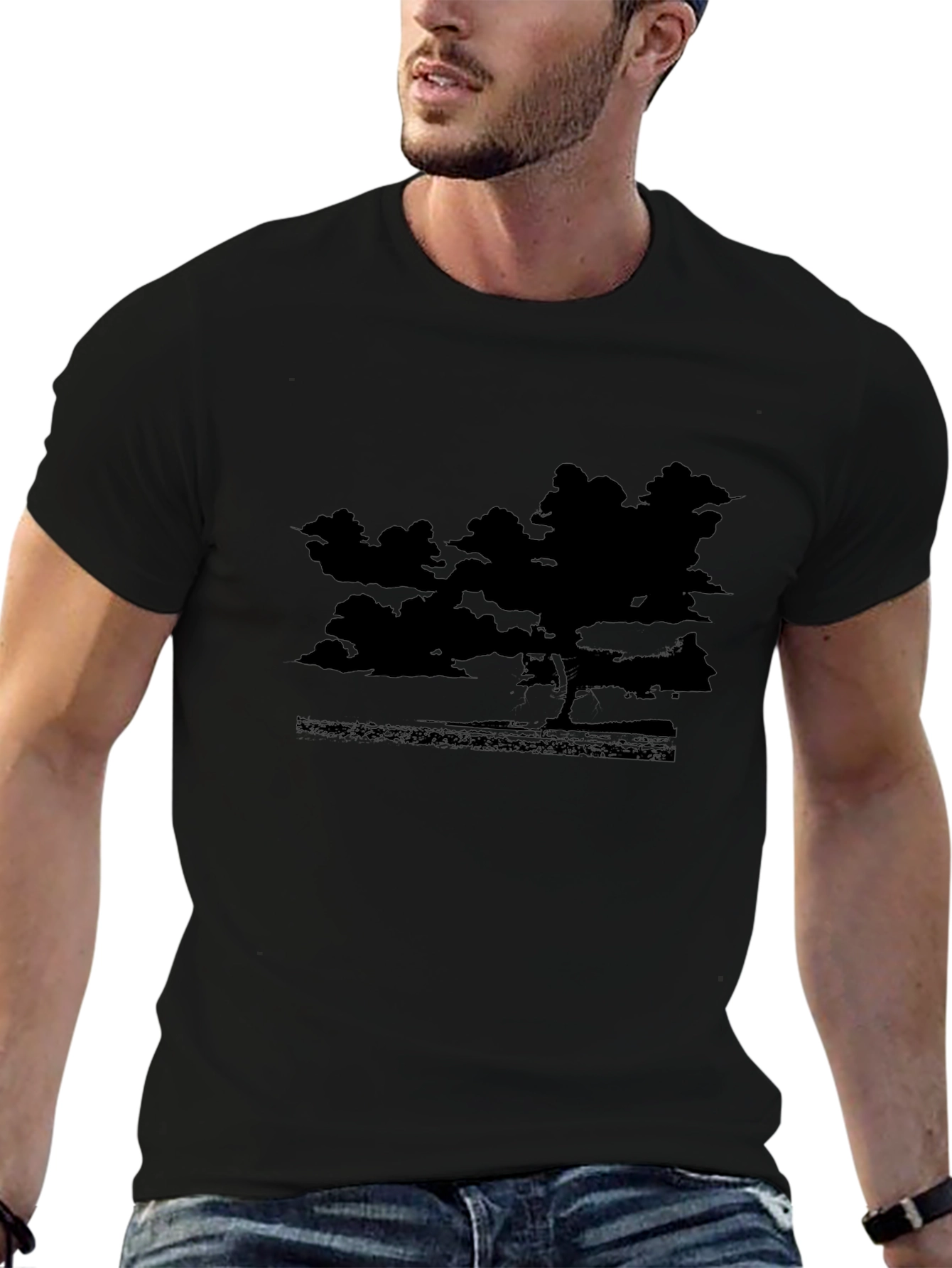 Black Silhouette Landscape T-Shirt