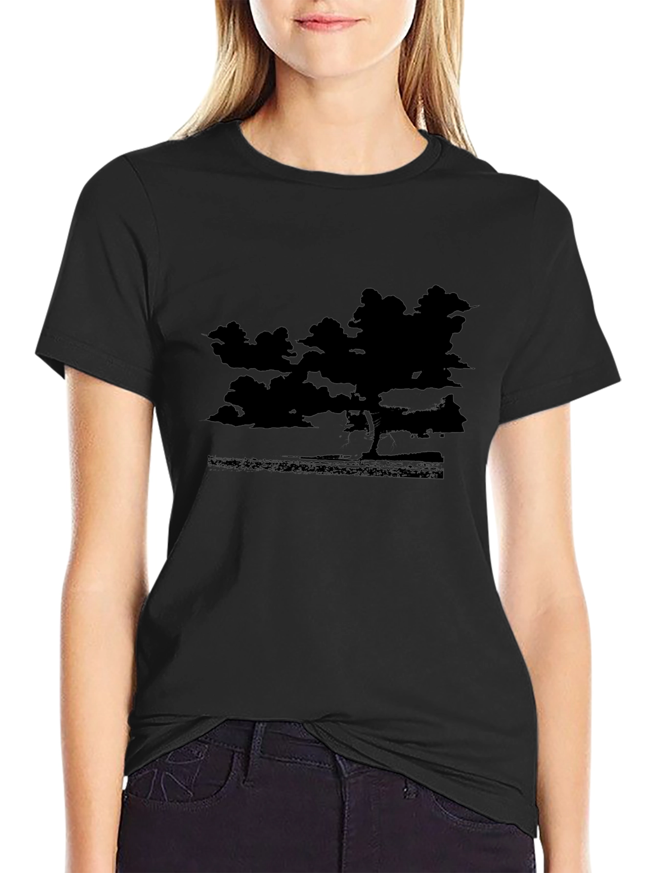 Black Silhouette Landscape T-Shirt