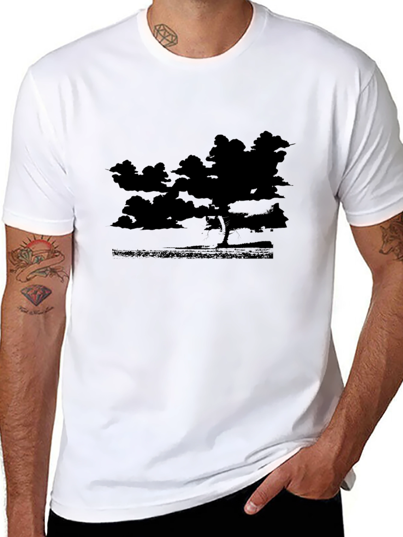 Black Silhouette Landscape T-Shirt