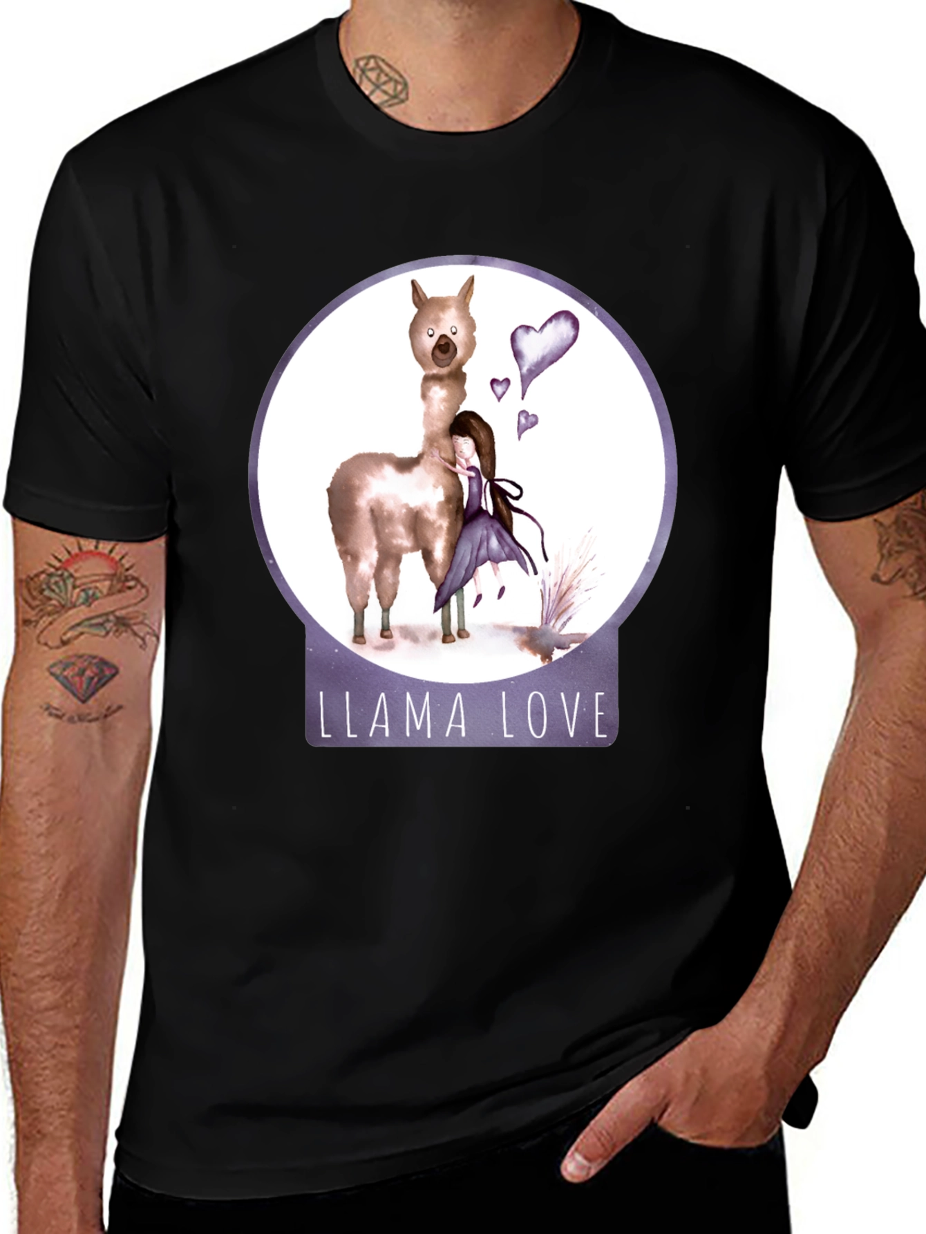 Llama Love Graphic T-Shirt Cute Animal Tee