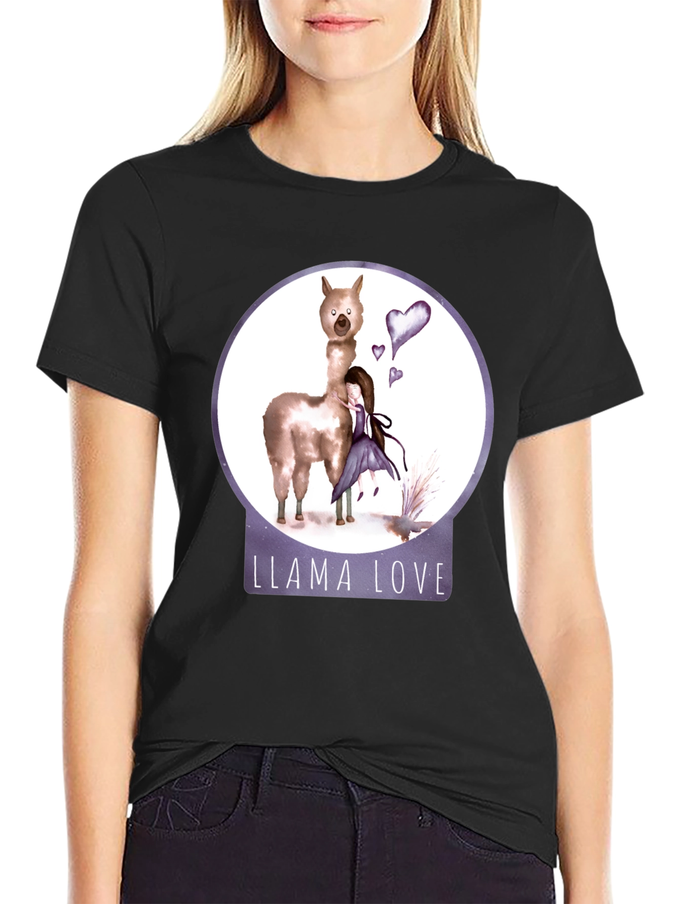 Llama Love Graphic T-Shirt Cute Animal Tee