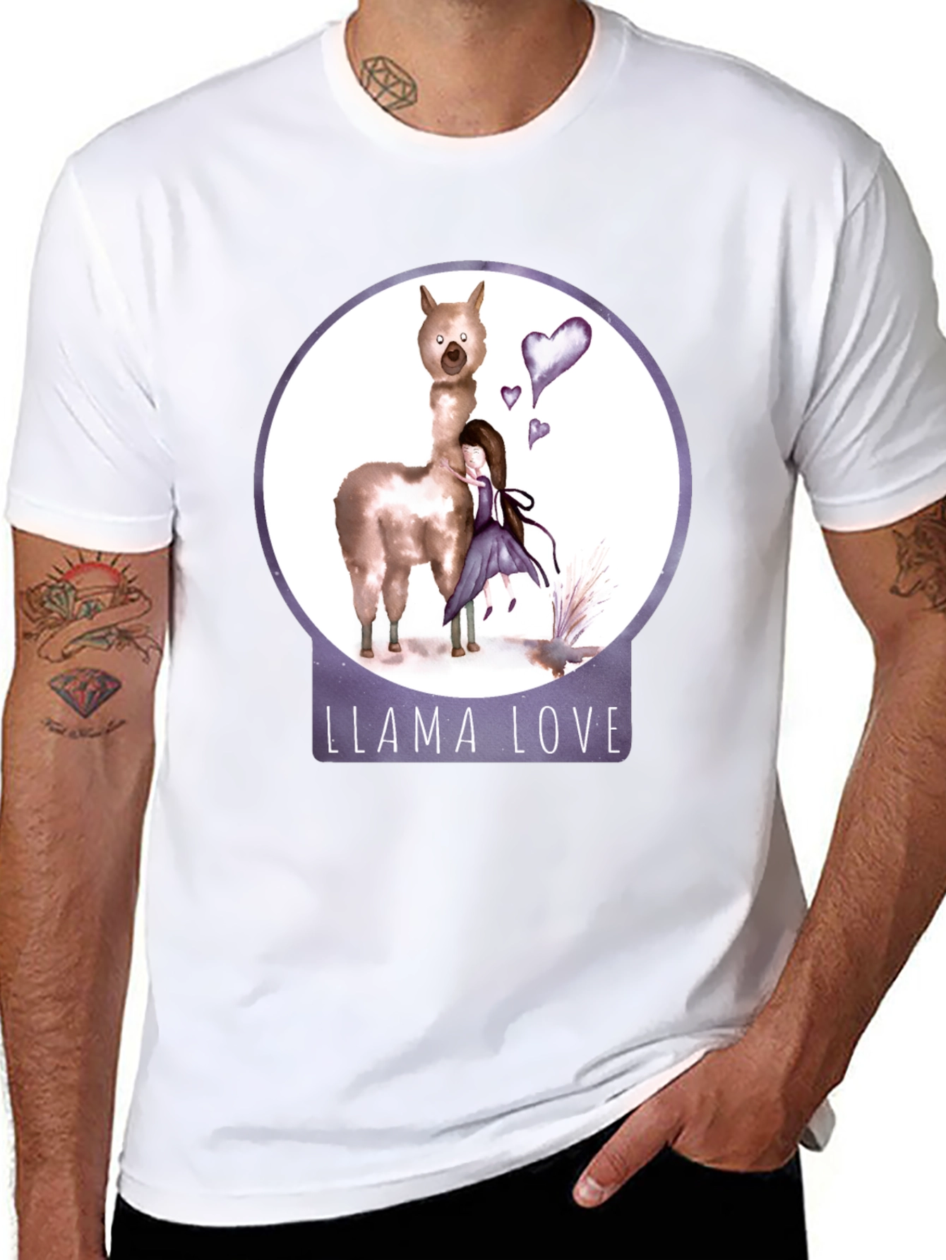 Llama Love Graphic T-Shirt Cute Animal Tee