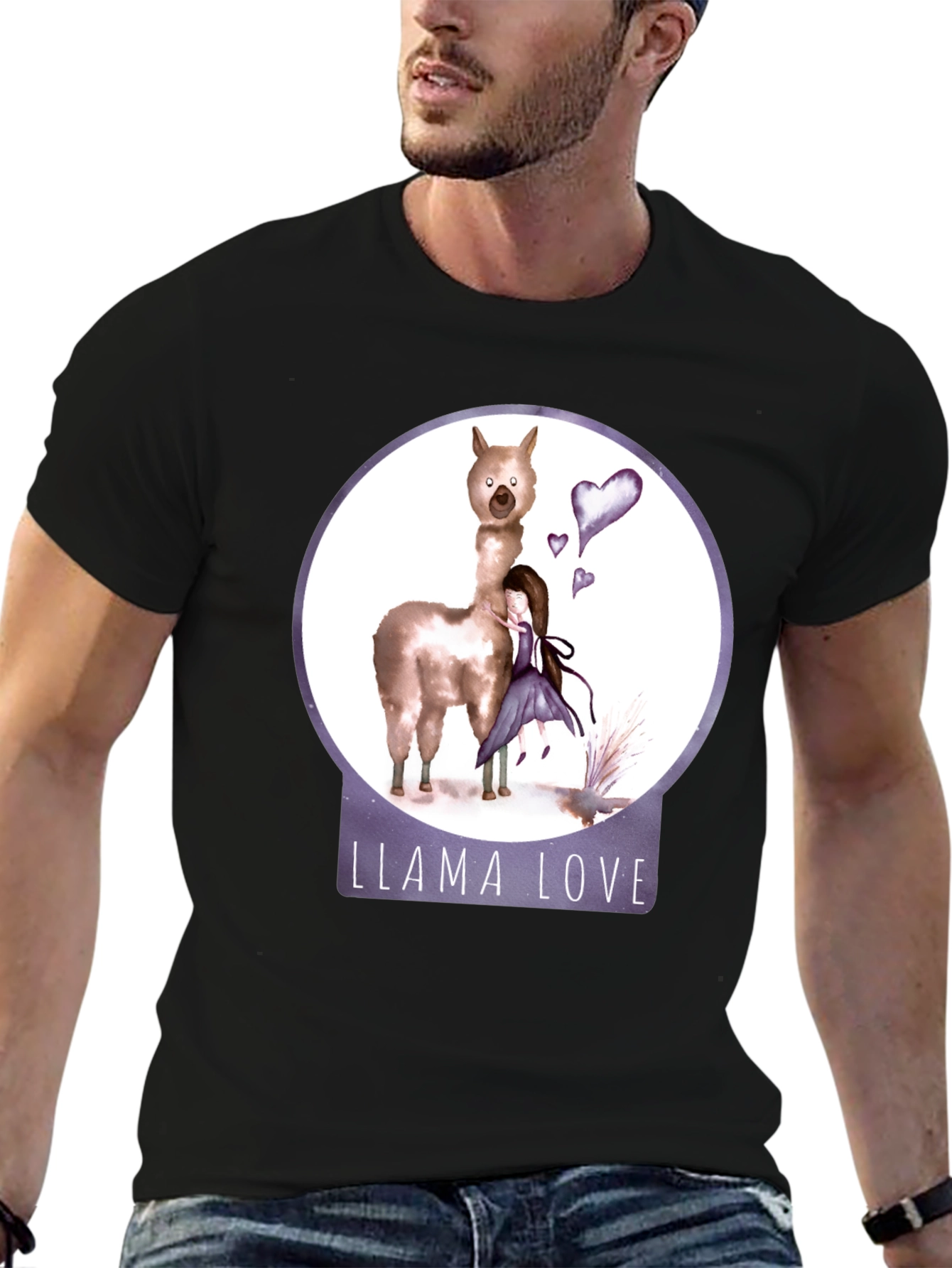 Llama Love Graphic T-Shirt Cute Animal Tee