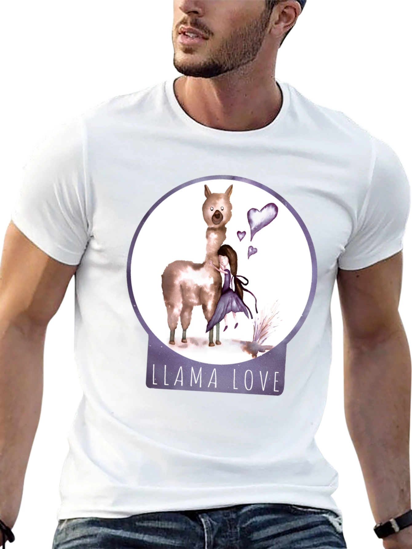 Llama Love Graphic T-Shirt Cute Animal Tee