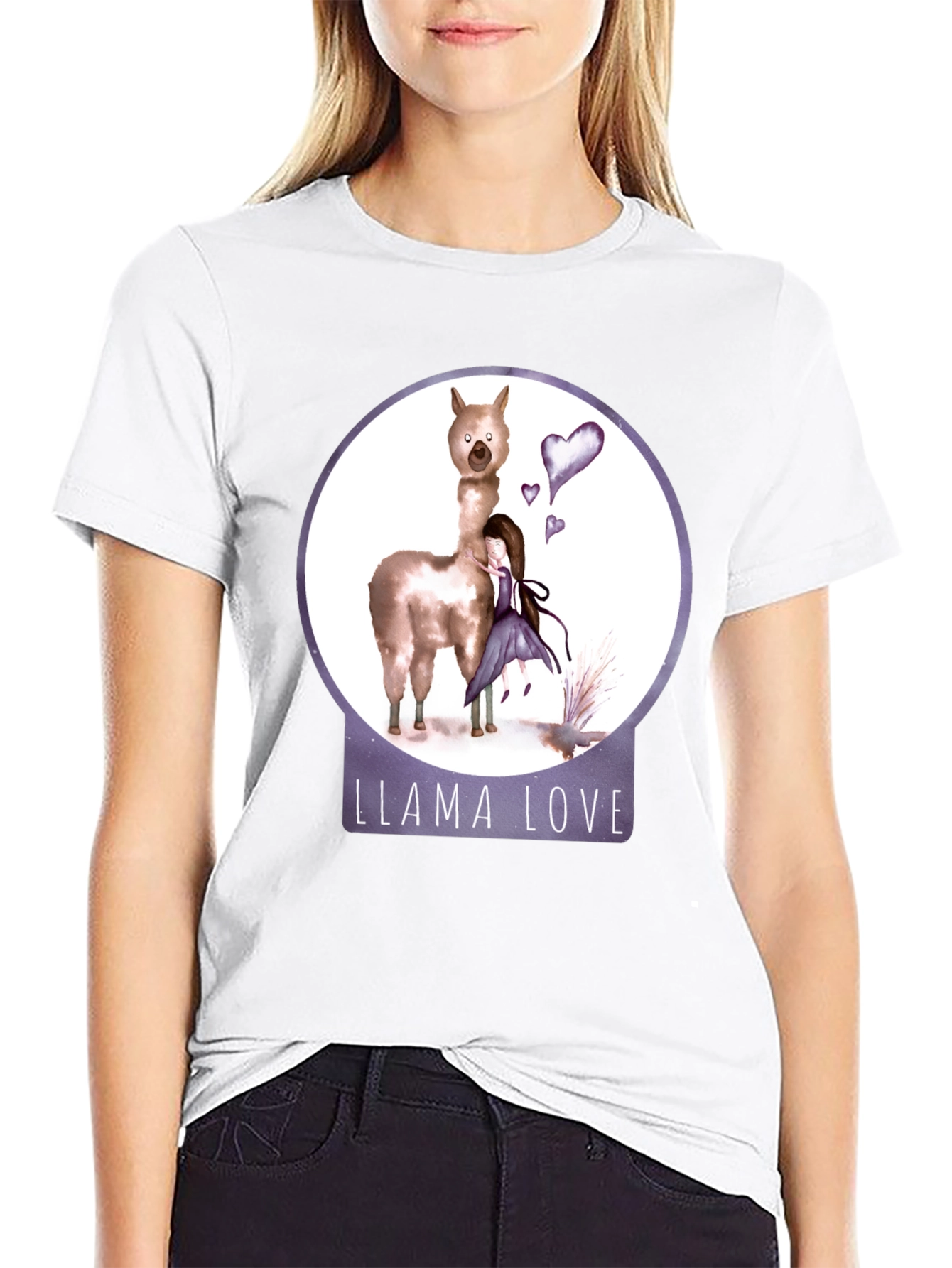 Llama Love Graphic T-Shirt Cute Animal Tee