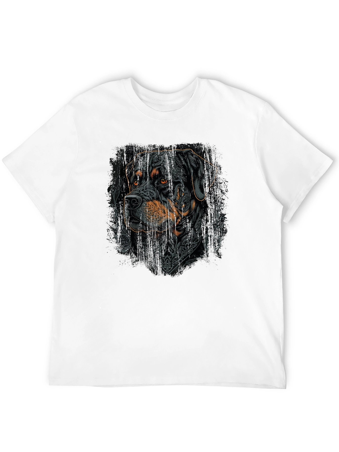 Rottweiler Tattoo Art Graphic Tee - Black Cotton Blend