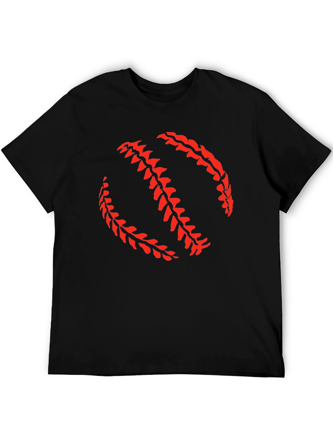 Baseball Stitch Graphic Black T-Shirt