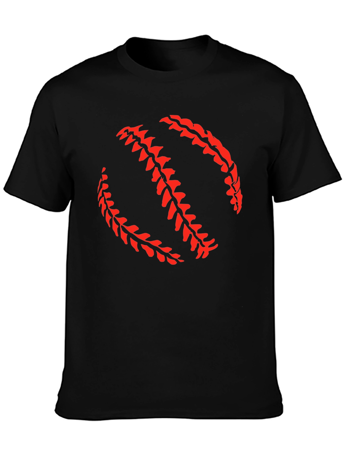 Baseball Stitch Graphic Black T-Shirt