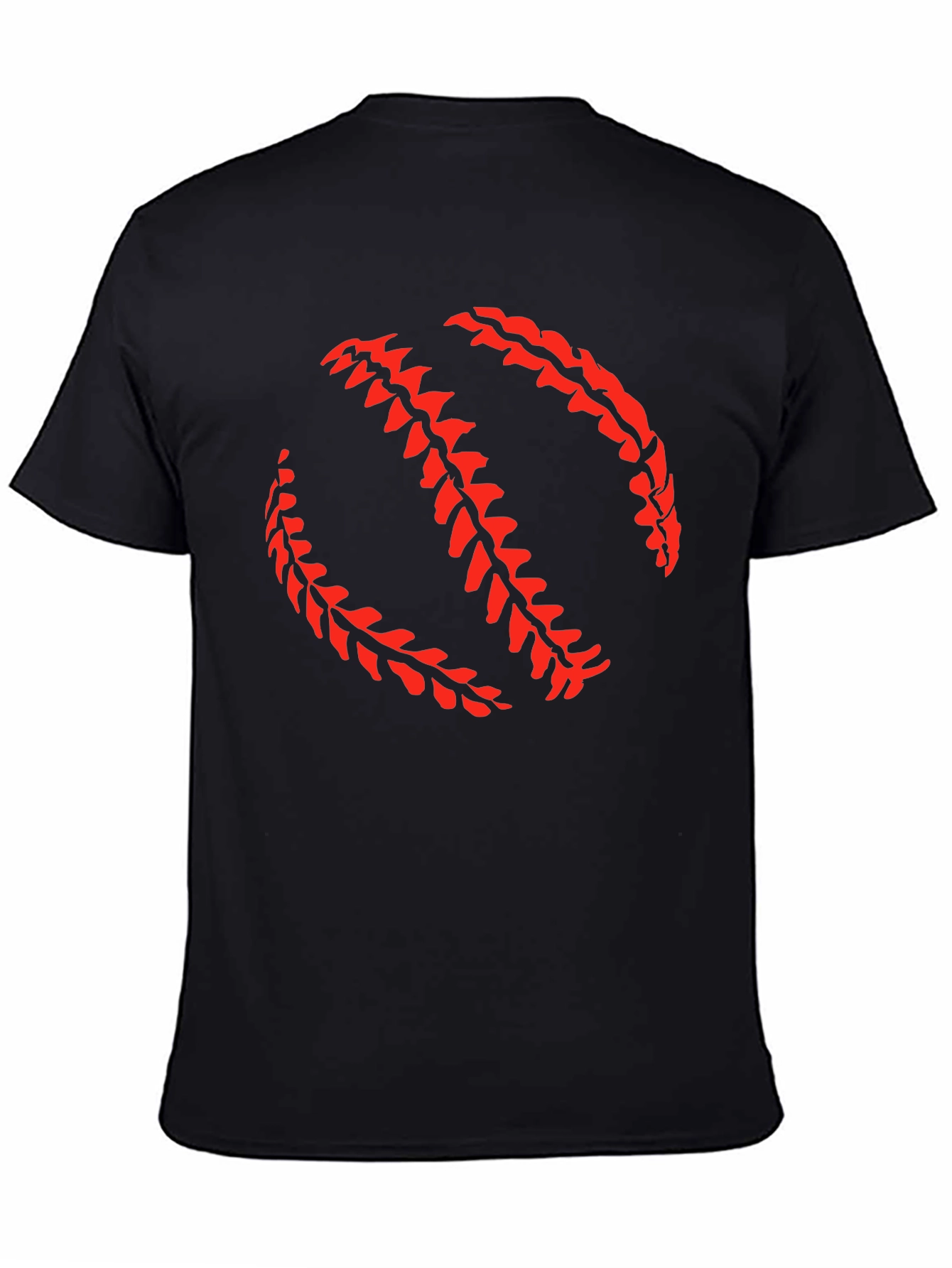Baseball Stitch Graphic Black T-Shirt