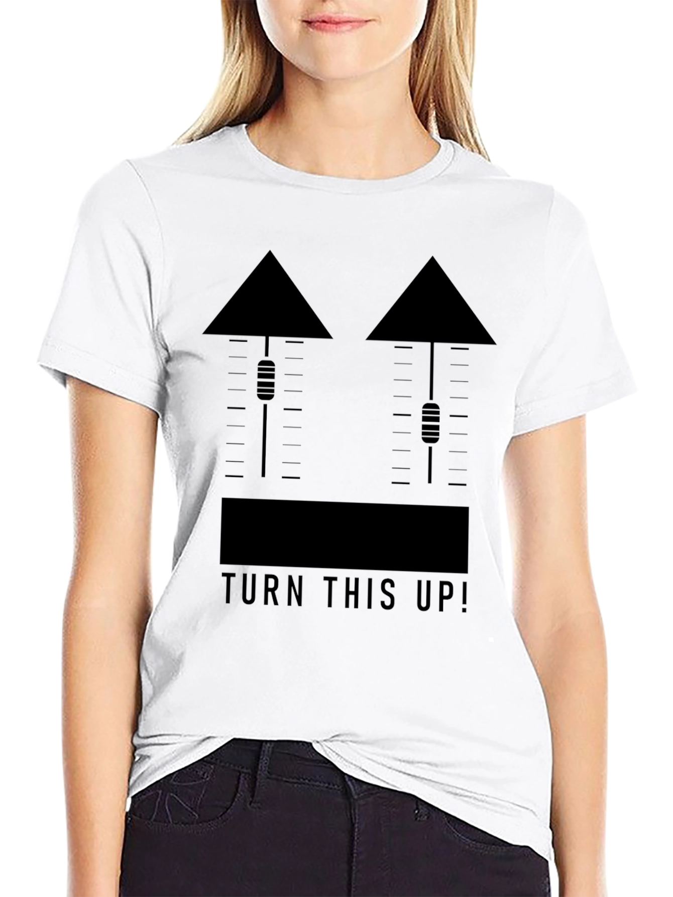 Turn This Up! Black Graphic Tee