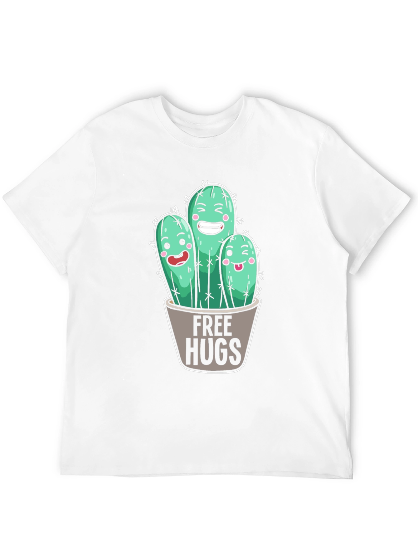 Free Hugs Cactus Graphic T-Shirt