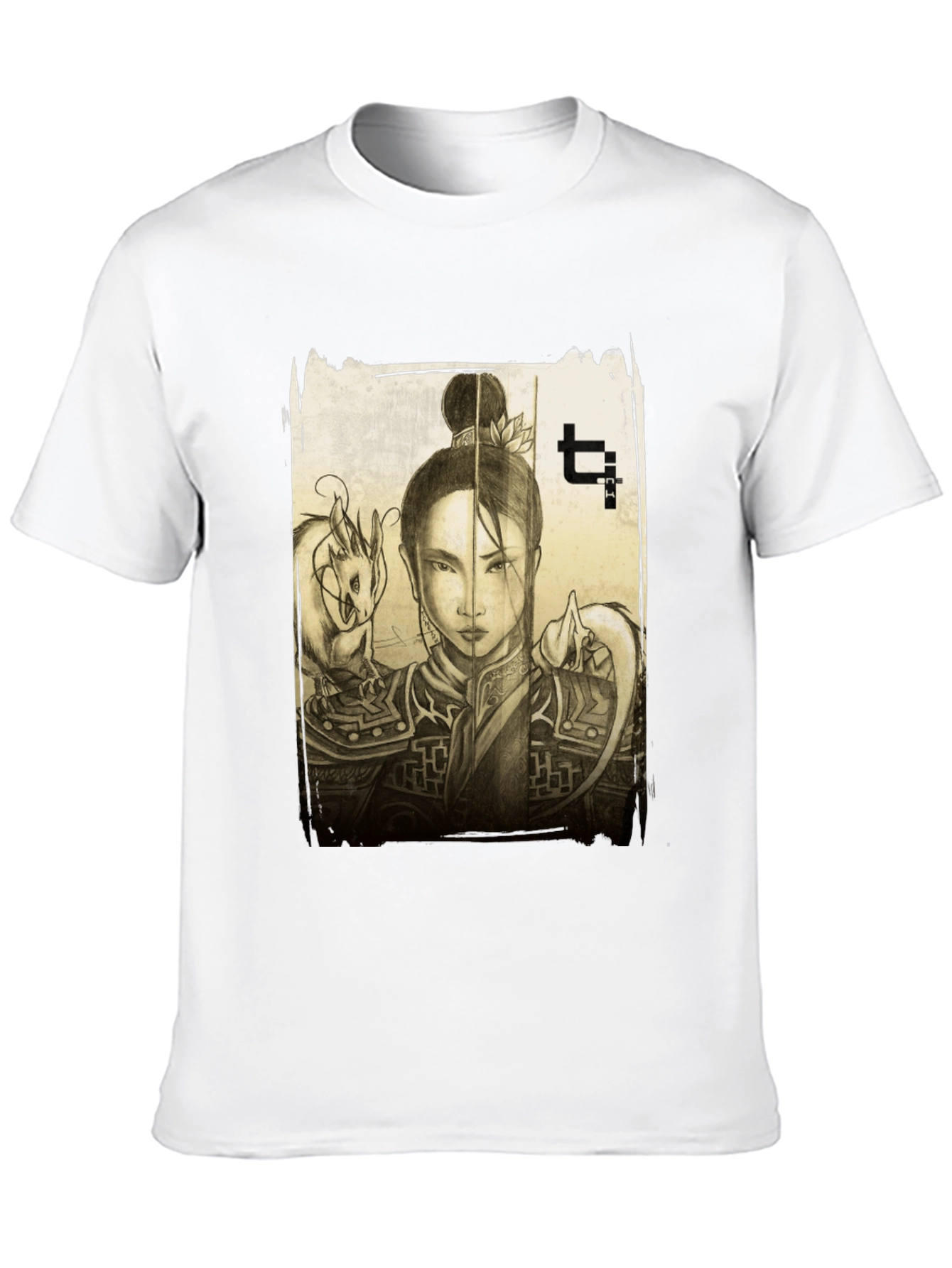 Warrior Woman & Dragon Graphic Tee
