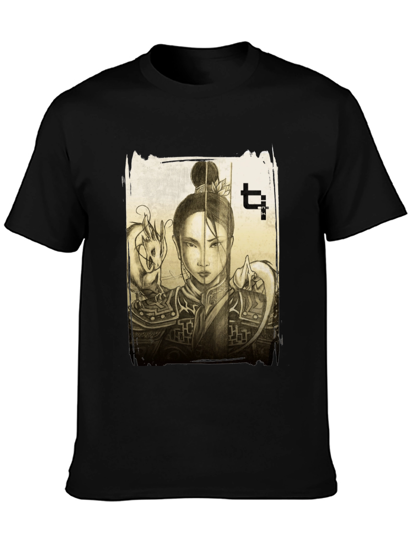 Warrior Woman & Dragon Graphic Tee