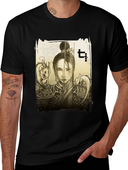 Warrior Woman & Dragon Graphic Tee