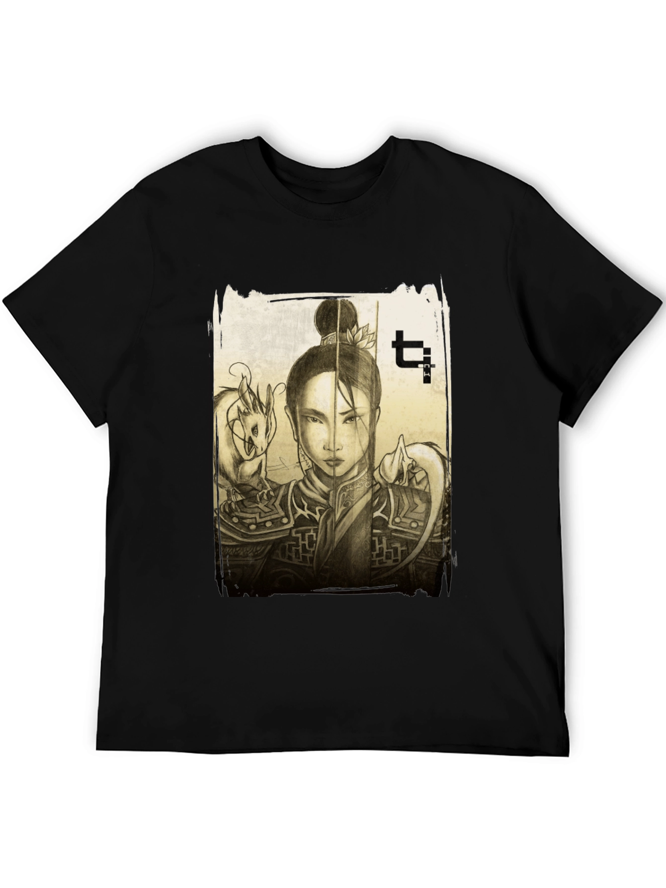 Warrior Woman & Dragon Graphic Tee