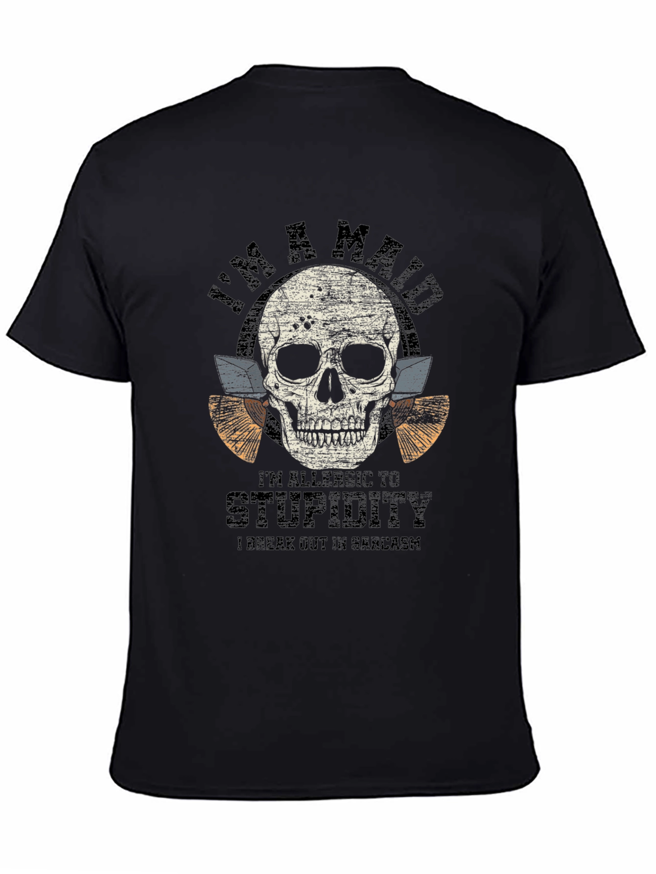 Sarcastic Skull Graphic Tee - Mens Black T-Shirt