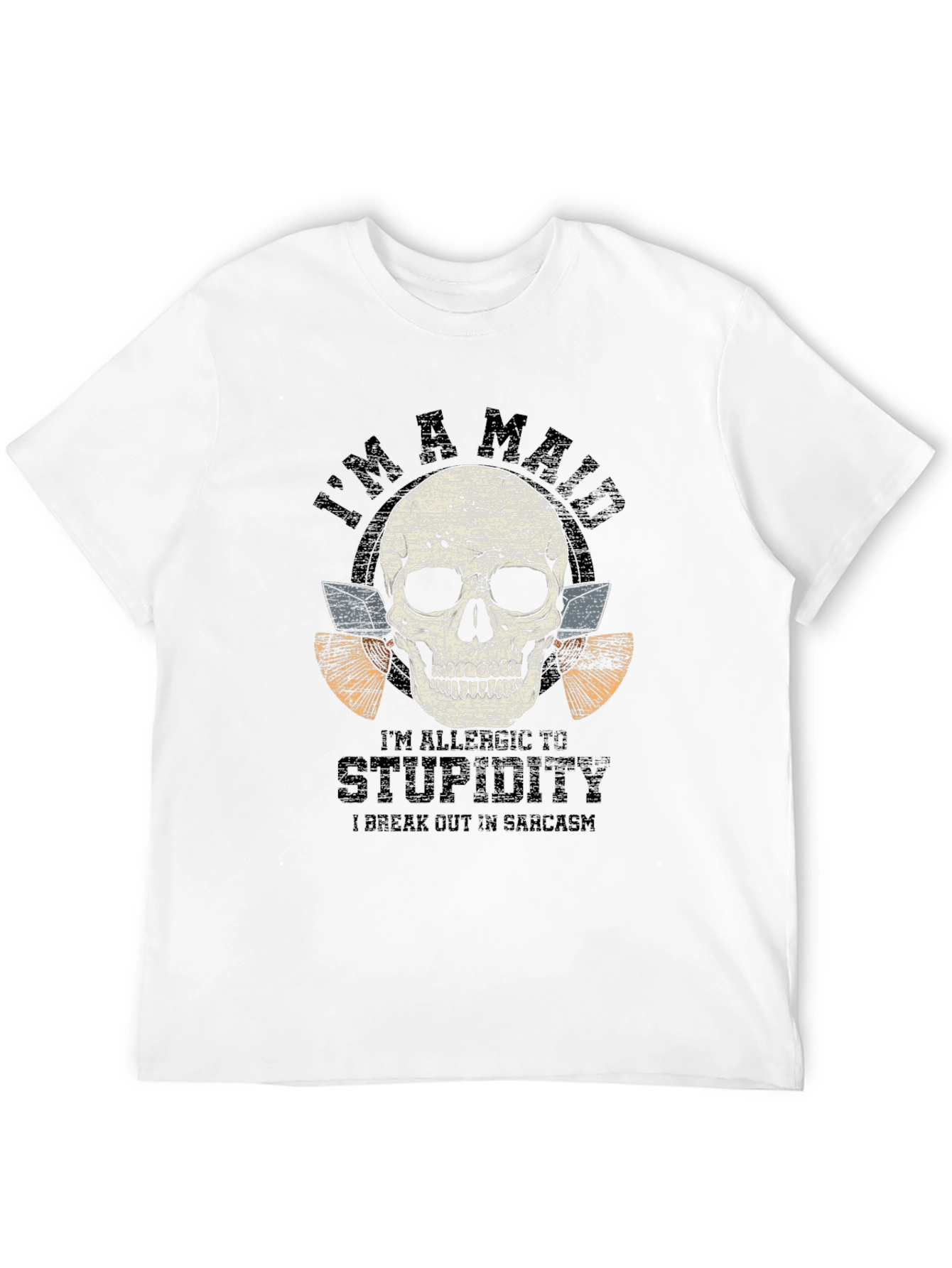 Sarcastic Skull Graphic Tee - Mens Black T-Shirt