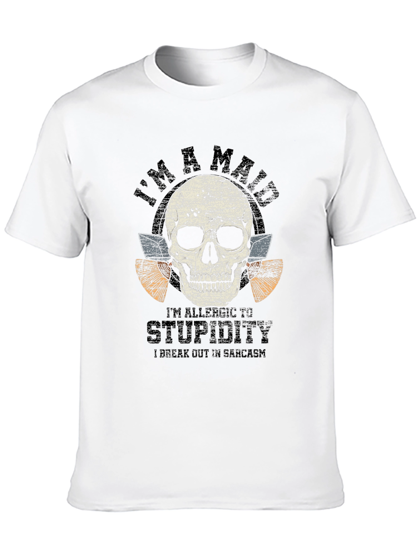 Sarcastic Skull Graphic Tee - Mens Black T-Shirt