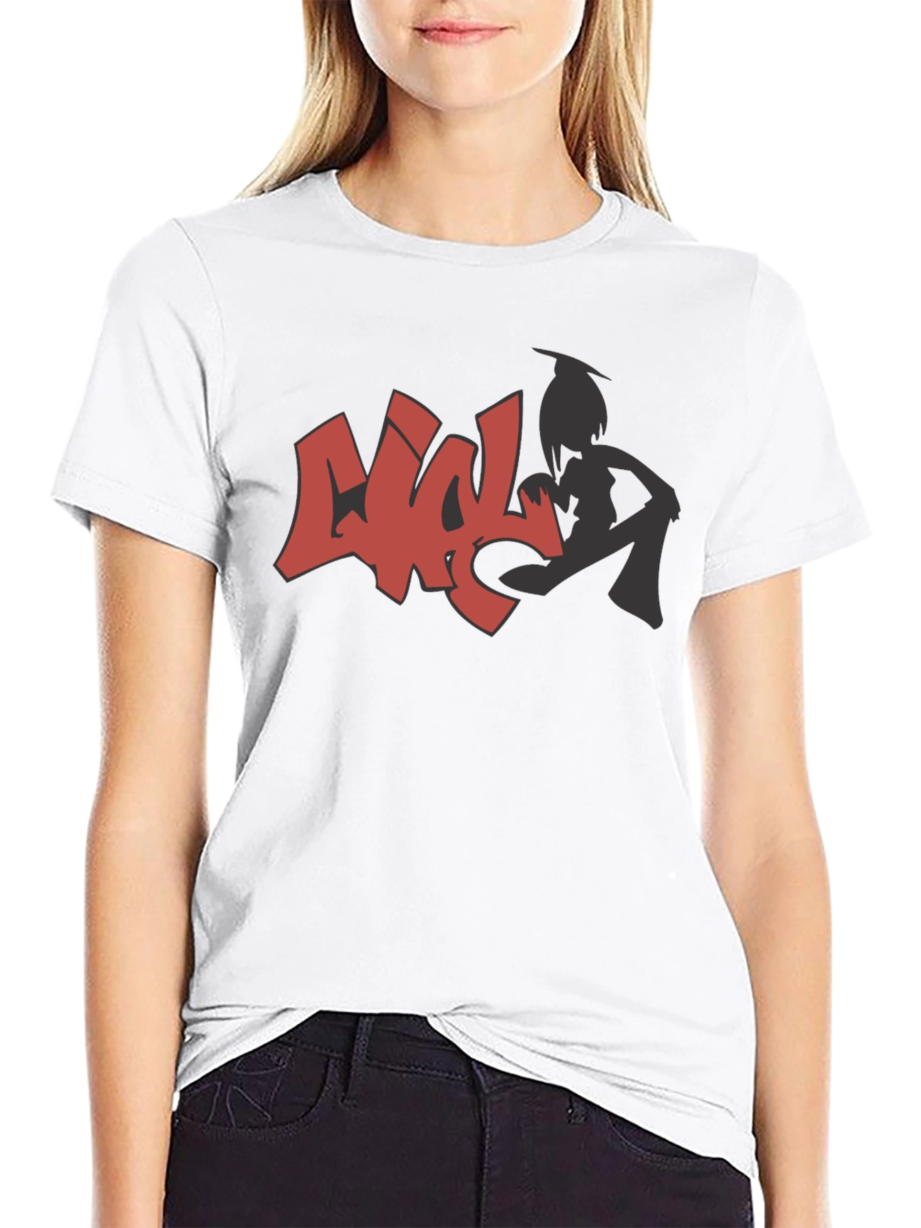 Urban Style Graphic Print Black T-Shirt