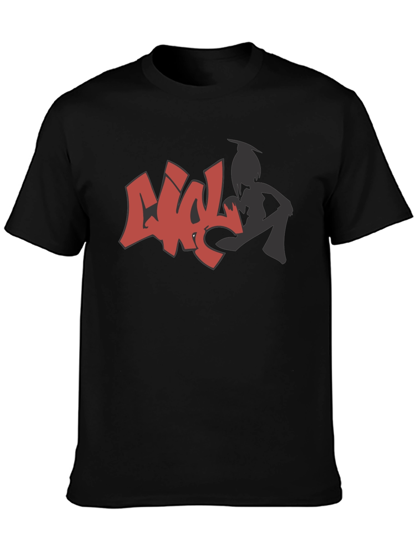 Urban Style Graphic Print Black T-Shirt