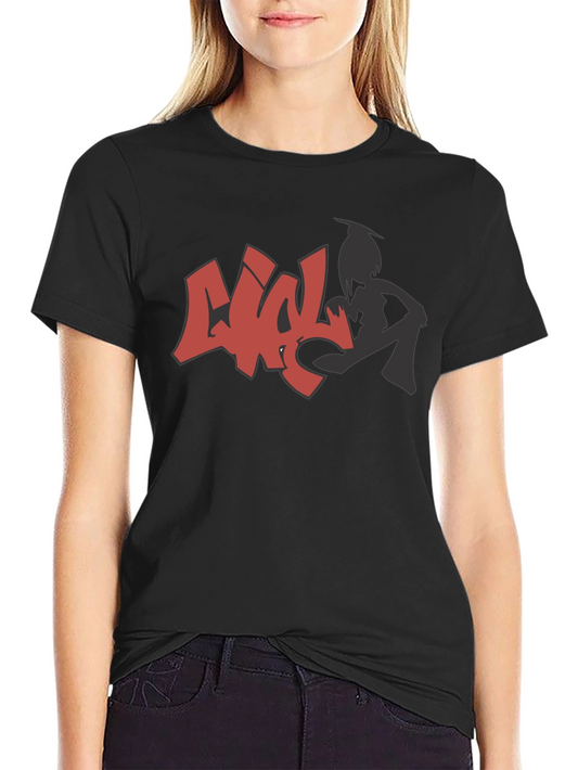 Urban Style Graphic Print Black T-Shirt