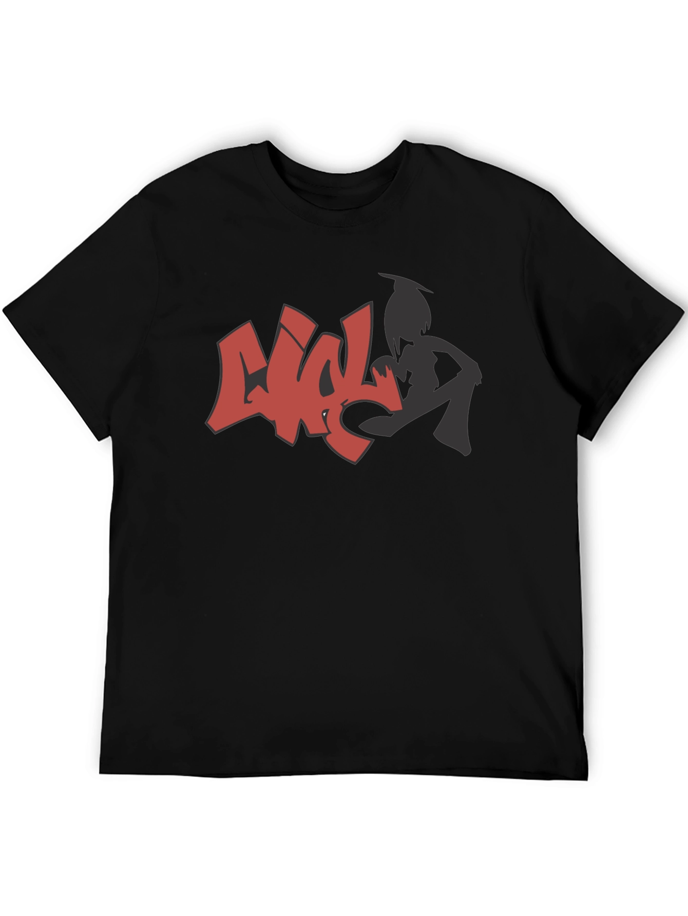 Urban Style Graphic Print Black T-Shirt