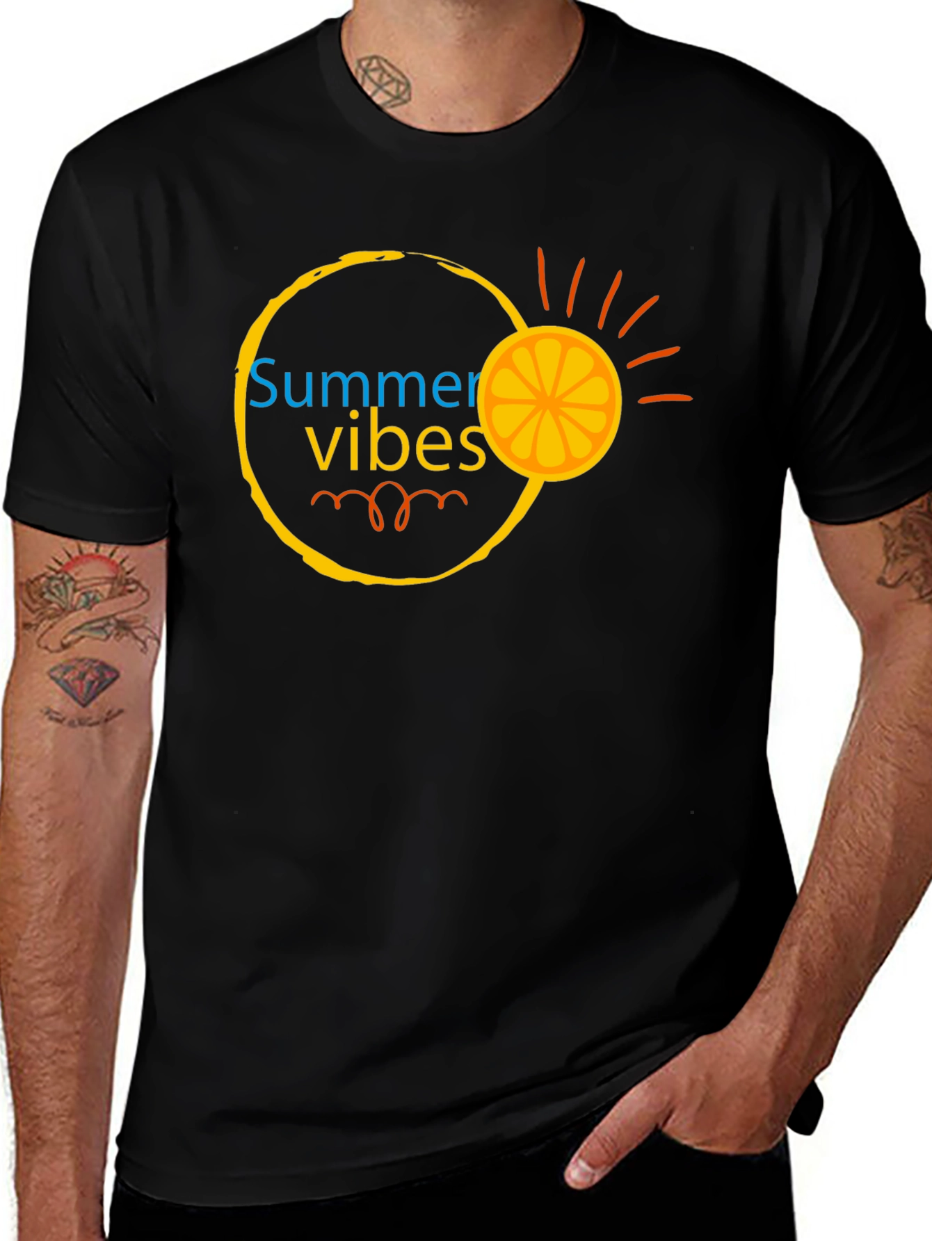 Summer Vibes Black Graphic Tee