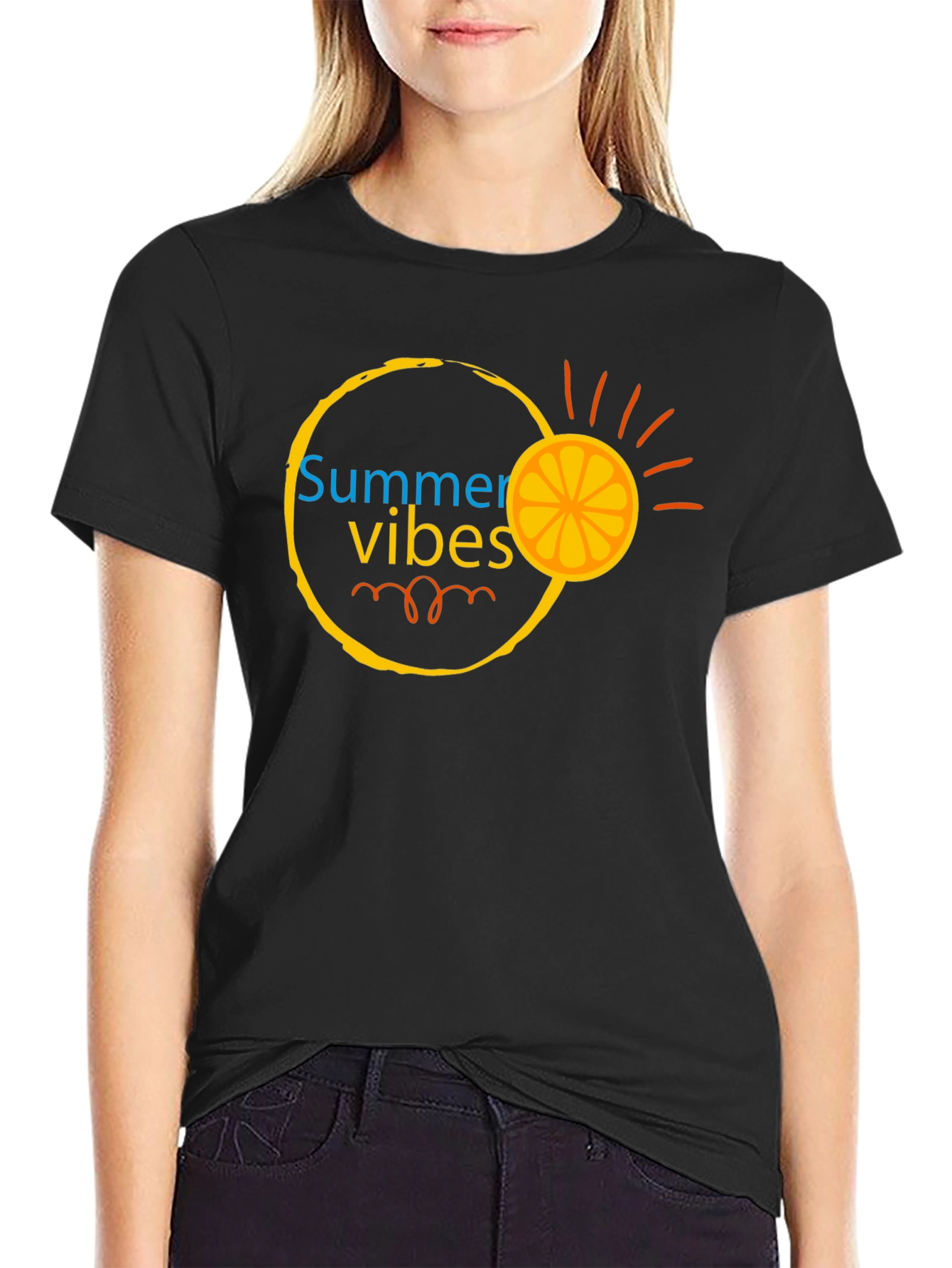 Summer Vibes Black Graphic Tee