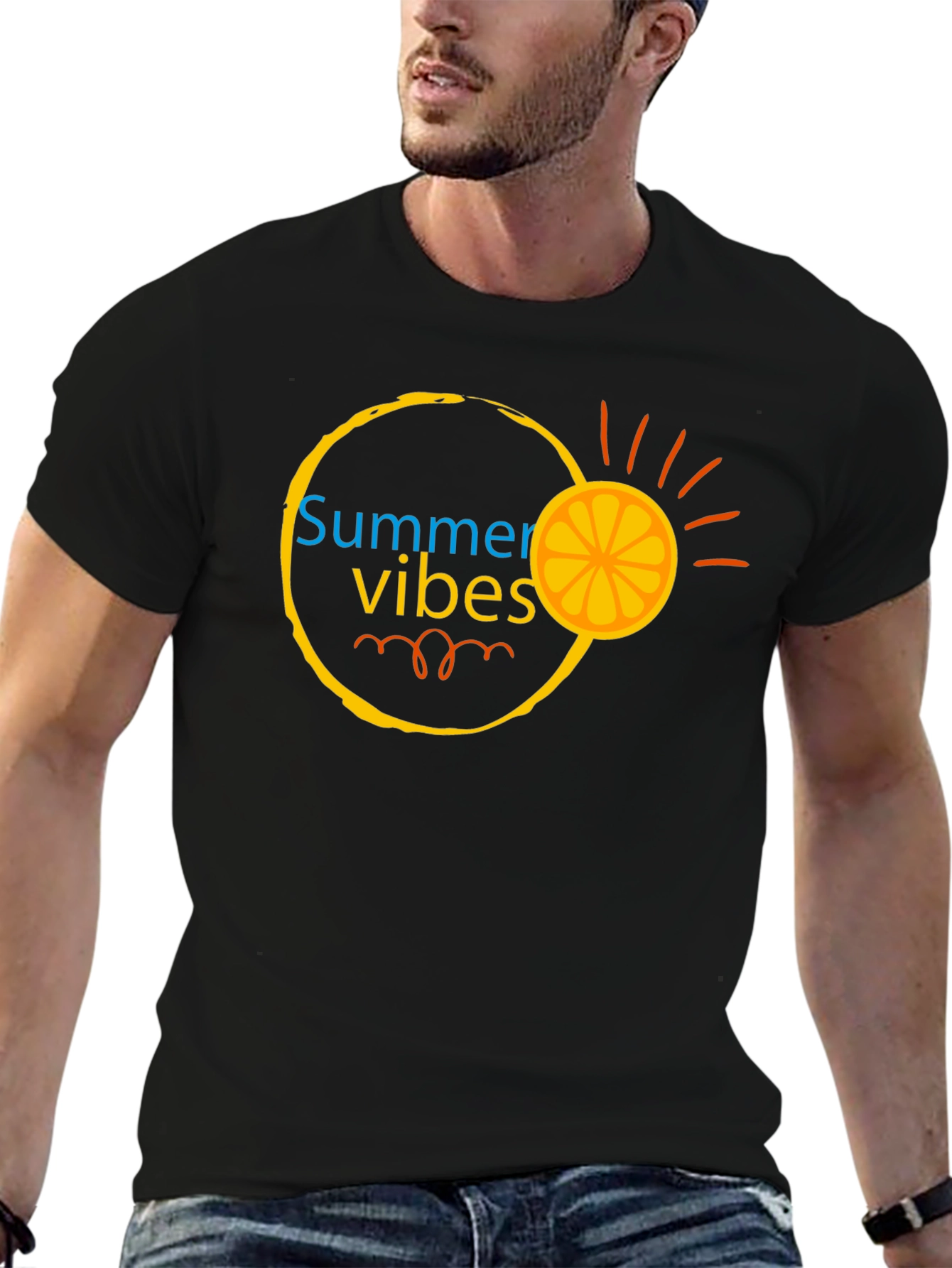 Summer Vibes Black Graphic Tee