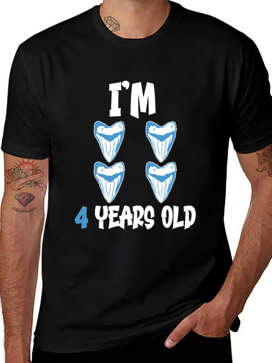 Im 4 Years Old Shark Teeth Birthday T-Shirt