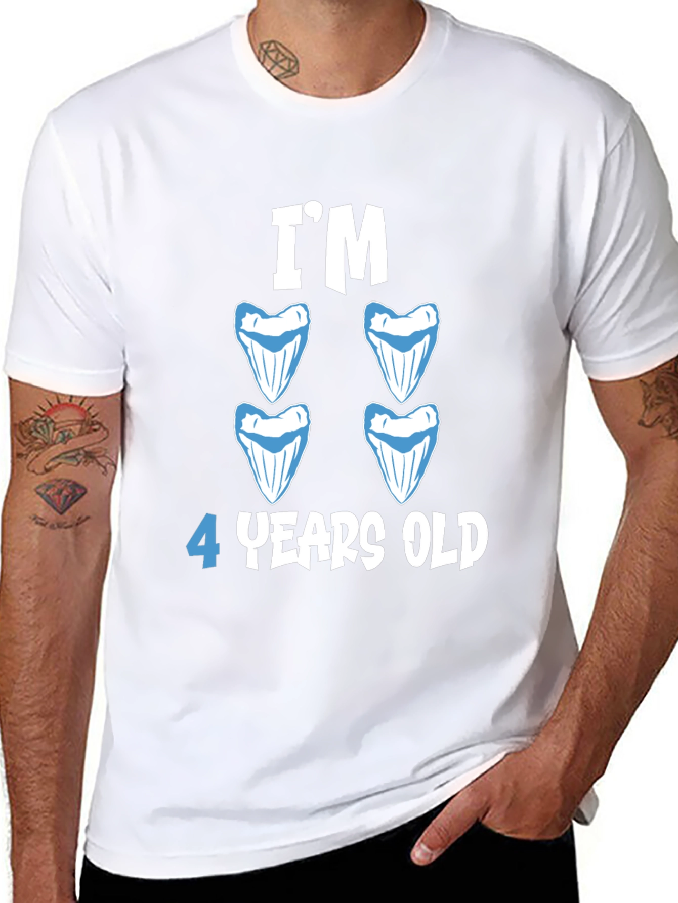 Im 4 Years Old Shark Teeth Birthday T-Shirt