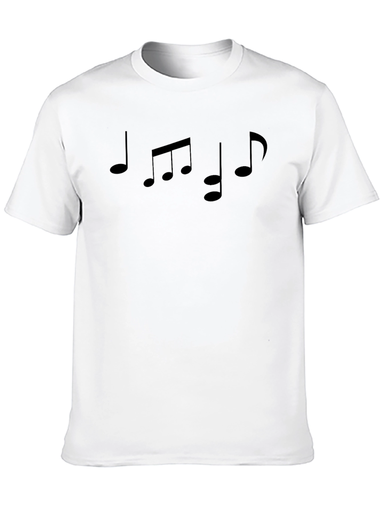 Musical Note Graphic Print Black T-Shirt