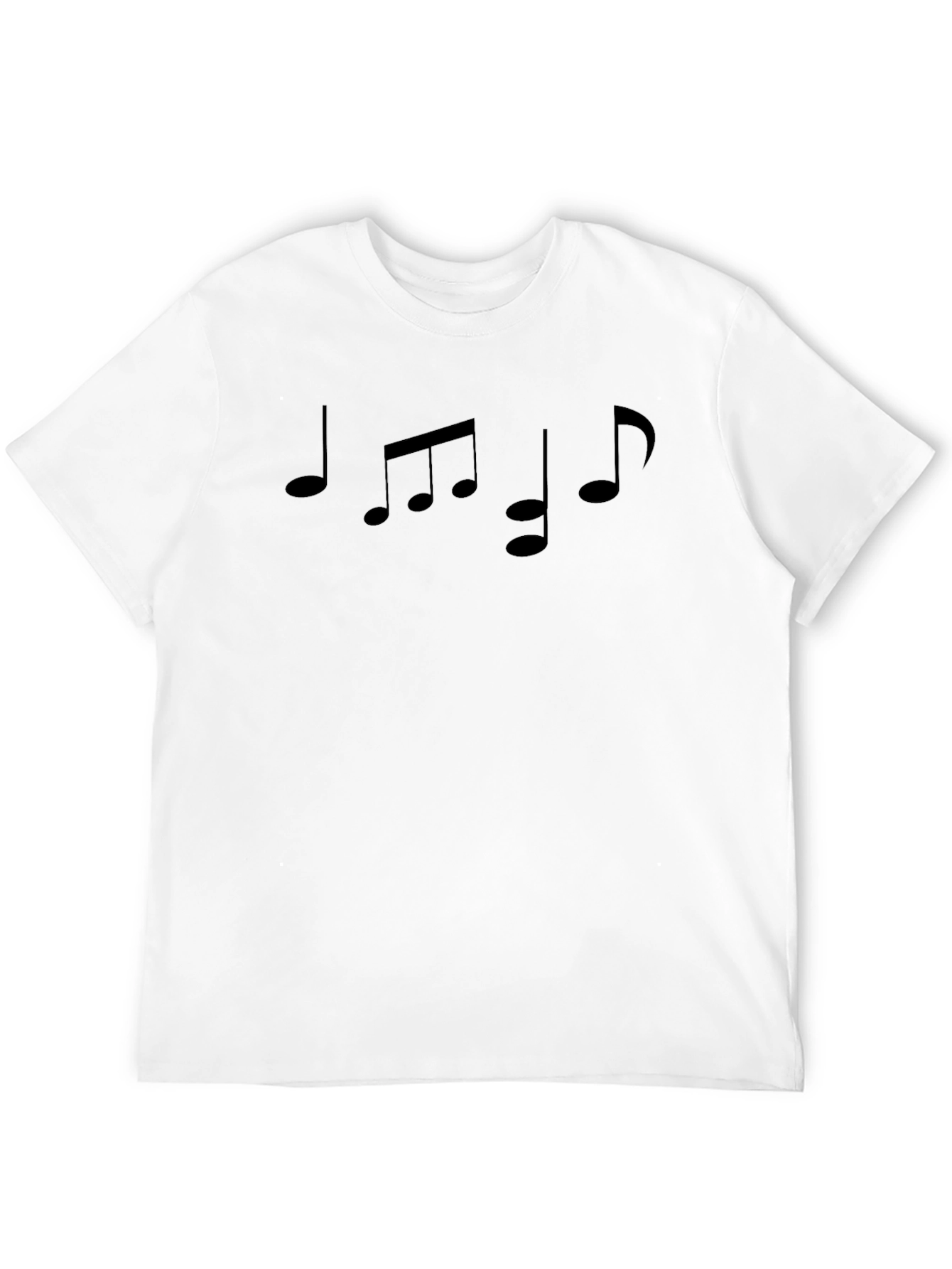 Musical Note Graphic Print Black T-Shirt