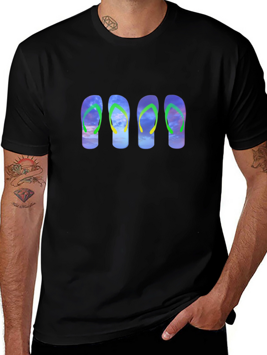 Flip Flop Sky Graphic Black Tee